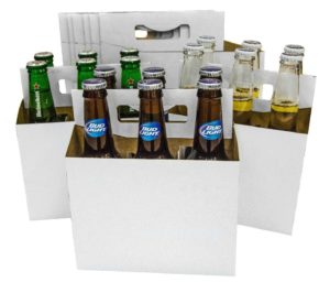 150 6 Pack Beer Bottle Holder that fits 12-16oz bottles Sturdy Cardboard Holds six bottles