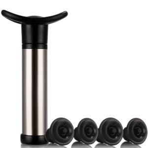 Wine Saver Preserver Pump with 4 Vacuum Bottle Stoppers