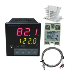 Inkbird F Display PID Temperature Controllers Thermostat ITC-106VH, K Sensor, Heat Sink and Solid State Relay, 100ACV - 240ACV (ITC-106VH + 40A SSR + White heat sink + K Probe)