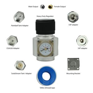 Ultimate CO2 Regulator works with 5 types of CO2 tanks (0-50psi)