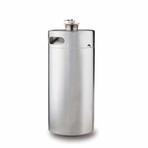 Towerin 128 oz Stainless Steel Mini Keg Portable Beer Growler Craft Beer Barrel Keep Homebrew Fresh and Carbonated Beer Kegging Style for Camping, Hiking and Outdoor Activities