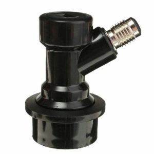 Ball Lock Disconnects barbed for Corny Kegs Homebrew Cornelius Beer Connectors (Black, Thread)