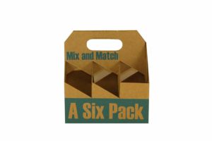 Inno-Pak 096554618 Corrugated Beer Carrier, Mix-Match, 8" x 5.25" x 8.25" (Pack of 75)