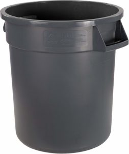 Carlisle 34101023 Bronco Round Waste Container Only, 10 Gallon, Gray