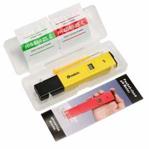 Homdox Portable pH Tester High Accuracy Handheld pH Meter Yellow with 2xpH Buffer Powders