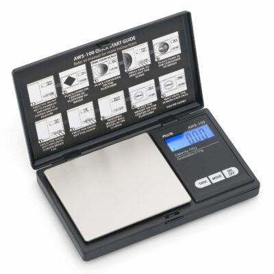 American Weigh Scales AWS Series Digital Pocket Weight Scale 100g x 0.01g, (Black), AWS-100-CAL - Calibration Weight Included
