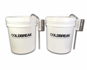 Coldbreak Brewing Equipment 2BUCKT 6.5 gal Fermenting Bucket with Grommeted Lid and Stainless Steel Blow Off Tube, (2 Pack)