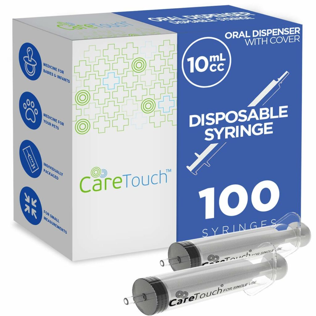 Care Touch 10ml Oral Dispenser with Cover- 100 Syringes (No needle)
