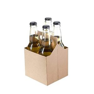 4 Pack Cardboard Beer Bottle Carrier For 12 Ounce Bottles (Pack of 50) (Kraft)