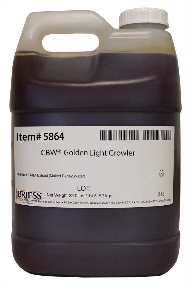 Briess 5864 Liquid Malt Extract 32 lb. Growler, Golden Light