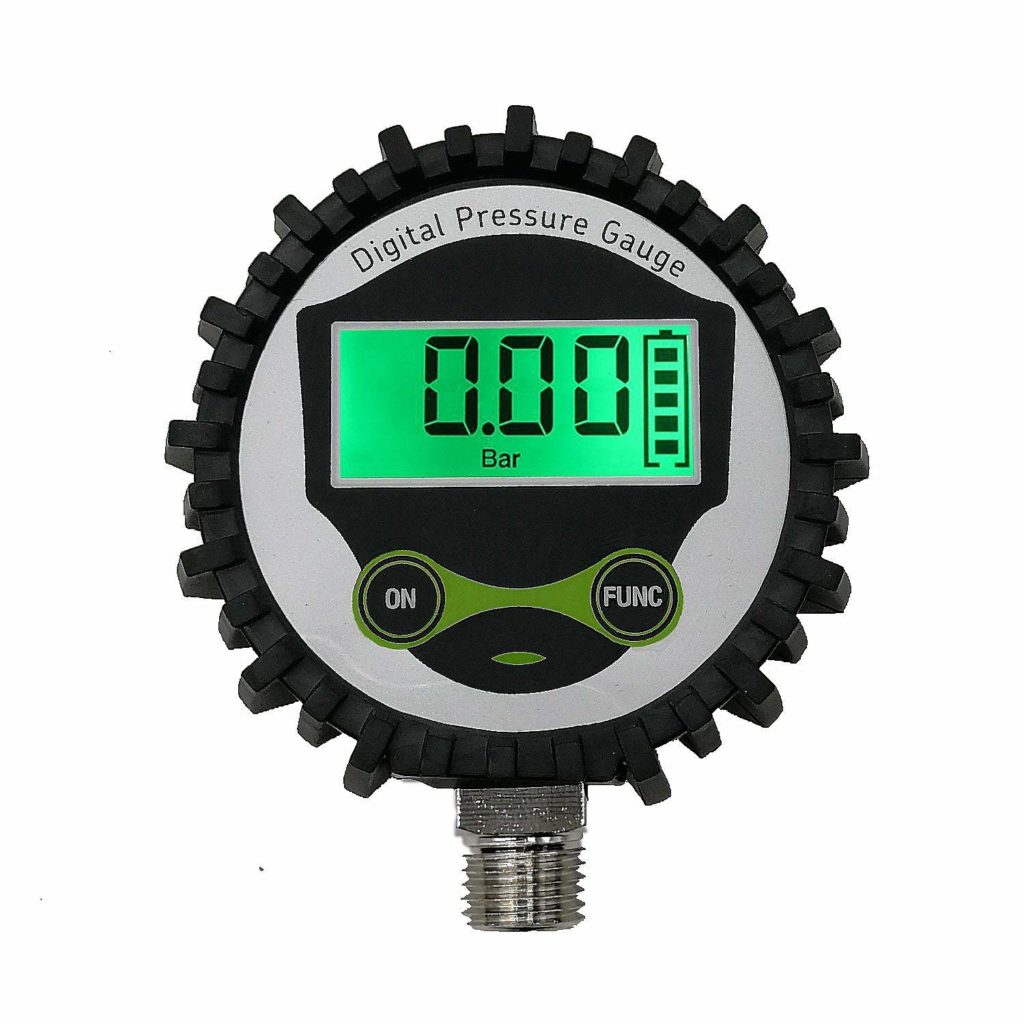 Digital Low Pressure Gauge with 1/4'' NPT Bottom Connector and Rubber Protector by Uharbour, 0-60 psi, Accuracy 1%, Resolution 0.1psi
