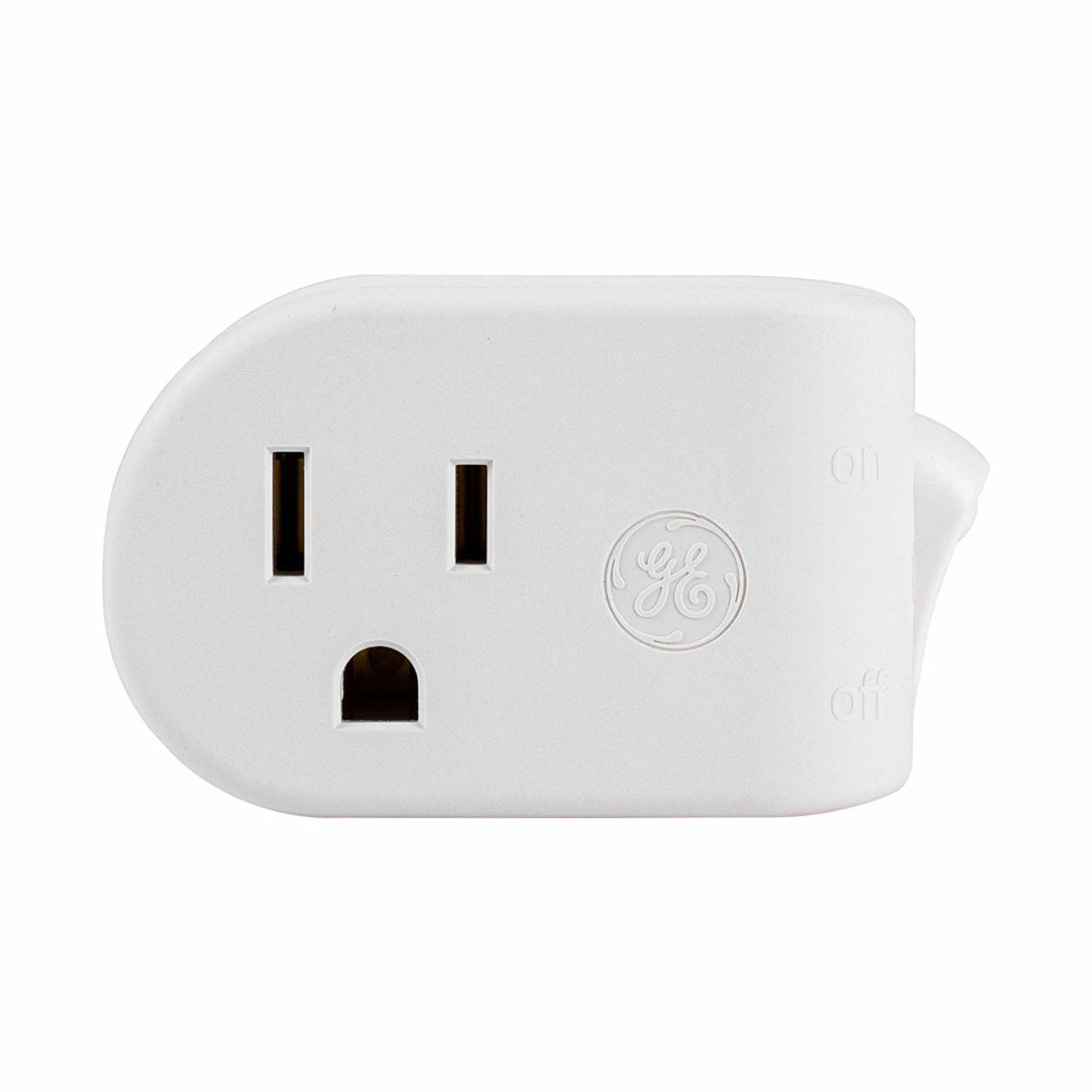 GE Grounded On/Off Power Switch, Plug-In, White, Energy Efficient, Space Saving Design, UL Listed, 15A, 120VAC, 1800W, 25511