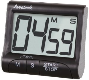 Lavatools KT1 Digital Kitchen Timer & Stopwatch, Large Digits, Loud Alarm, Magnetic Stand (Black)