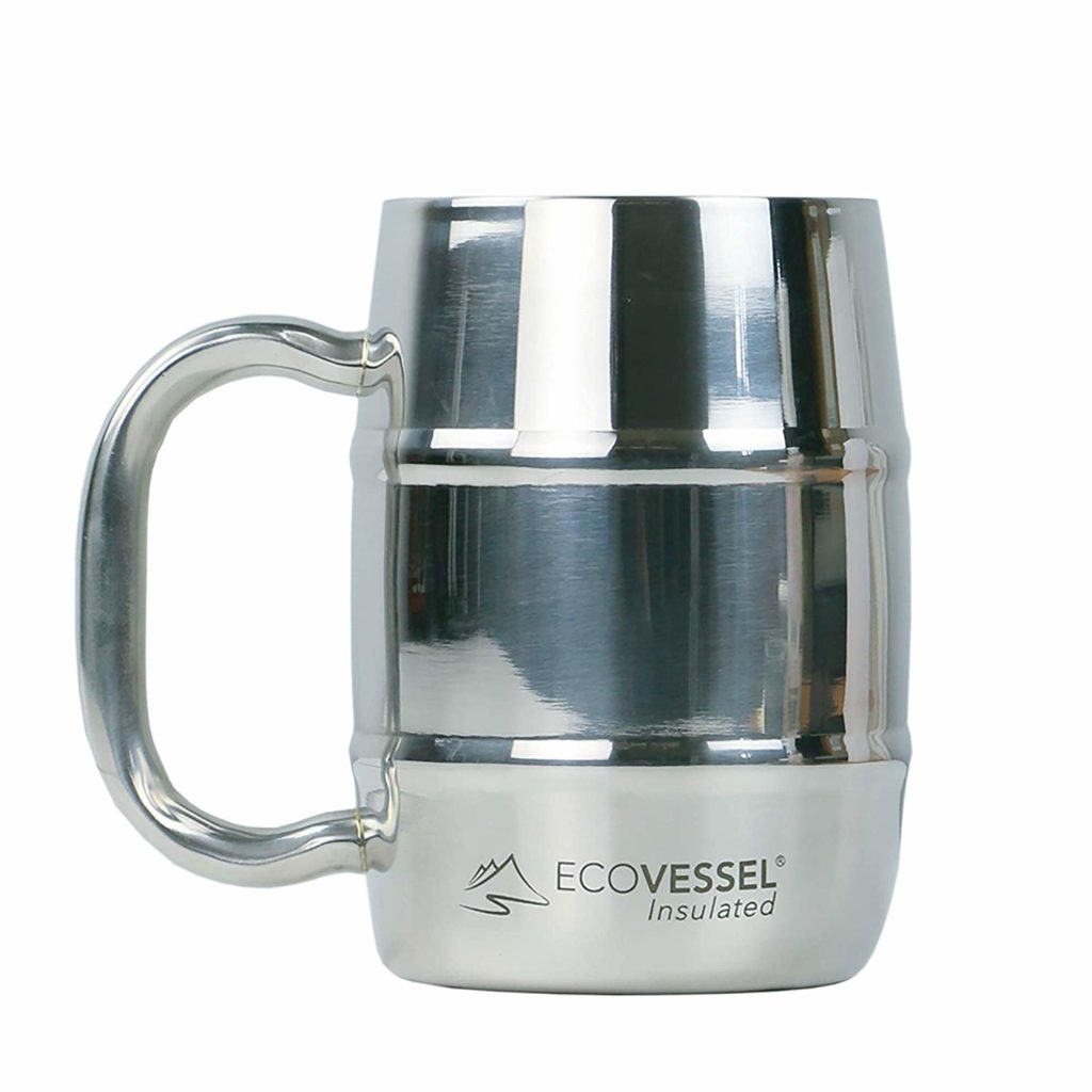 EcoVessel Double Barrel Double Wall Insulated Stainless Steel Beer and Coffee Mug