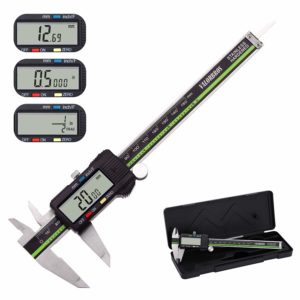 Digital Caliper Stainless Steel Body with Large LCD Screen 6 Inch Millimeter Fractions Conversion VALORBROS Electronic Vernier Caliper Measuring Tool