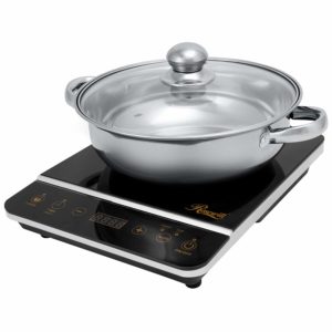 Rosewill 1800 Watt Induction Cooker Cooktop , Included 10" 3.5 Qt 18-8 Stainless Steel Pot, Gold, RHAI-16001