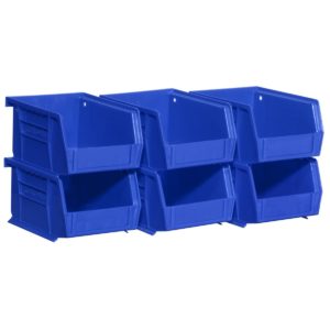 Akro-Mils 08212Blue 30210 Plastic Storage Stacking AkroBins for Craft and Hardware (6 Pack), Blue