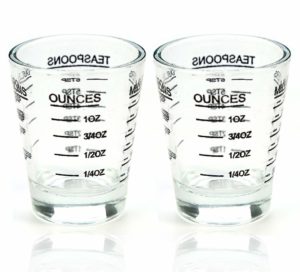 Set of 2 Shot Glasses/Measuring Glasses
