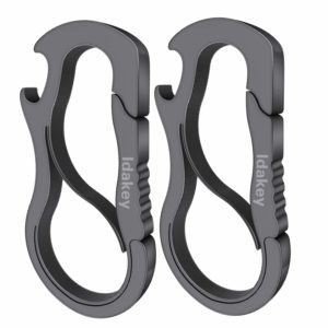 Idakey Full Stainless Steel Anti-Lost Keychain Carabiner Mutil Function Home Tool with Bottle Opener for Home Larger Version