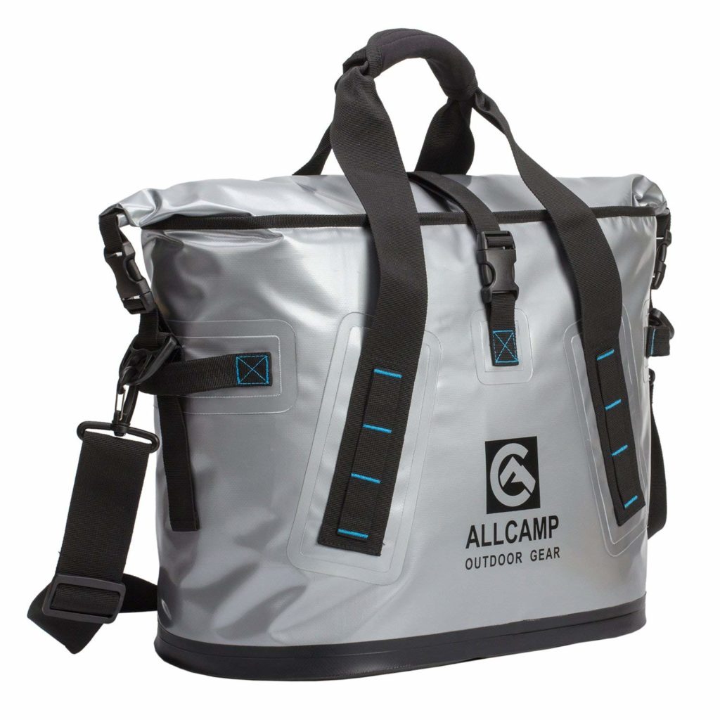 ALLCAMP TLC14002A1MN Hopper Portable Cooler Bag 25L with 5 ice Pack boxs(Solid Silv, Large, Silve