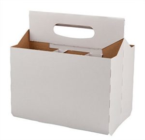 TFD Supplies Six Pack Bottle Cardboard Carrier Boxes for 12oz Beer or Soda Bottles (10 Pack)