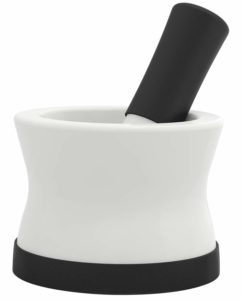 EZ-Grip Silicone & Porcelain Mortar and Pestle With Non-Slip Detachable Silicone Base - NEW DESIGN - Dishwasher Safe by Cooler Kitchen