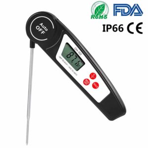 Instant Read Meat Thermometer，Auto-Off Digital Meat Food BBQ Thermometer with Collapsible Internal Probe,Ideal for for Kitchen, Outdoor Cooking, BBQ, and Grill
