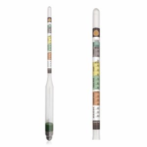 SODIAL(R) Hydrometer - for Home Brew Beer, Wine, Mead and Kombucha - Deluxe Triple Scale Set, Hardcase and Cloth - Specific Gravity ABV Tester
