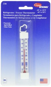 Cooper-Atkins 330-0-1 Refrigerator/Freezer Vertical Glass Tube Thermometer