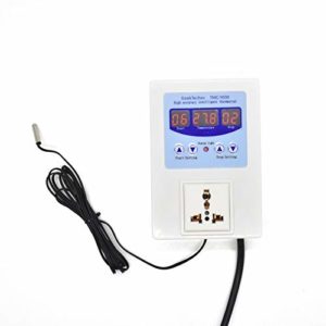 GeekTeches LED Digital Intelligent Pre-wired Temperature Controller Outlet with Sensor Thermostat Heating Cooling Control Switch-TMC-1000 AC110-240V 10A