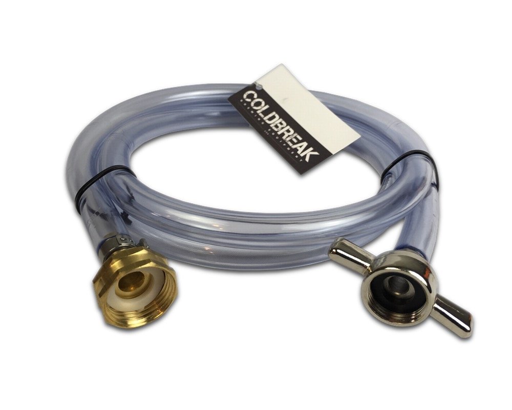 Coldbreak Jockey Box Flush Out Hose, 6' Length, Garden Hose Fitting to Standard Beer Wing Nut, Rinse Out Any Jockey Box with Water