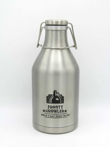Frosty Growler Double-walled Insulated Stainless Steel Growler - Keep Your Beer/Wine/Lemonade/Sparkling Water Cold and Carbonated for 24 Hours - with Swing-Top Lid and Handle for Easy Pouring - 64 oz