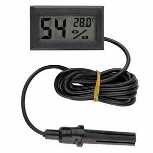 Semoic Mini LCD Digital Thermometer Hygrometer Temperature Indoor Convenient Temperature Sensor Humidity Meter Gauge Instruments Cable, Black