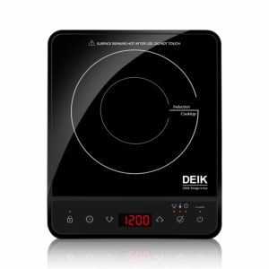 Induction Cooktop, Deik Induction Burner 1800W Sensor Touch with Child Safety Lock, Portable Induction Cooktop with Timer and 10 Temperature Settings, Suitable for Home Kitchen, RV, Boats, Garden