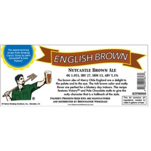 Nutcastle English Brown Ale - Palmer Premium Beer Kits