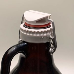 White Swing-top Lid and Adapter for Screw-top Growlers