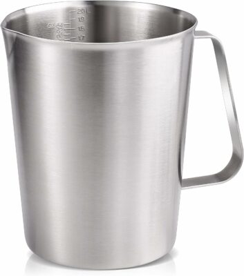 Stainless Measuring Cup (2000ML), KSENDALO 8 Cup Stainless Measuring Cup, Stainless Pitcher with Marking with Handle, 64 Ounces (2.0 Liter) 
