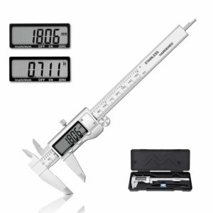 Holite Digital Caliper Electronic Vernier Calipers Gauge Measuring Tool 0-6 Inch/MM Stainless Steel Large LCD Screen Auto OFF for DIY Woodworking Jewelry