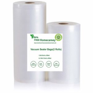 Health-Made Vacuum Sealer Bags for FoodSaver,Other Vac Machine and Sous Vide,11'' x 50' and 8'' x 50' Commercial Grade,4mil Embossed BPA-Free FDA Approved Vacuum Sealer Rolls