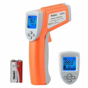 Nubee NUB8580 Dual Laser Digital Infrared Thermometer -58°F~ 1076°F (-50°C ~ 580°C) with Adjustable Emissivity & Data Memory & Max/Min/AVG/DIF/HAL/LAL for Cooking Meat Kitchen Refrigerator Pool Oven