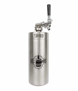 Keg Smiths 128 oz Portable Draft Keg System | CO2 Regulated | Stainless Steel Keg | 8 Pint | Mini Keg Draft System