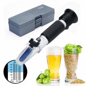 0-32% Brix Refractometer, RISEPRO for Homebrew, Beer Wort Refractometer Dual Scale Specific Gravity 1.000-1.120 and Automatic Temperature Compensation Replaces Homebrew Hydrometer