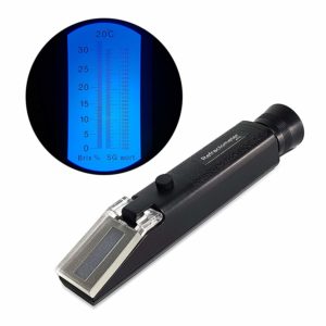 Barambee Portable Brix Refractometer for Homebrew Beer Wort Wine Fruit Sugar - Dual Scale, 0-32% Brix, 1.000-1.130 Specific Gravity Hydrometer with ATC - Handheld, Accessories Included