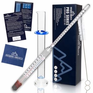 Thermo-Hydrometer ABV Tester Triple Scale - Pro Series American-made Specific Gravity Hydrometer with Thermometer Temperature Correction, N.I.S.T Traceable