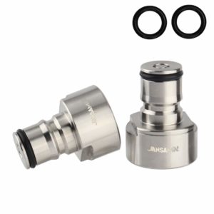 Keg Coupler Adapter Kit, Stainless Steel Ball Lock Posts, 5/8 NPT Thread Sanke Adapter, Quick Disconnect Conversion Kit For Homebrewing (silver)