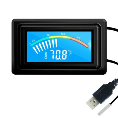 KETOTEK Digital Thermometer Temperature Gauge USB Power Supply with Sensor Probe for Aquarium Vehicle PC Case Incubators Brooders Climb Pet Fahrenheit & Celsius LCD Display