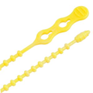 Gardner Bender 45-12BEADYW Beaded Cable Tie Wrap, 12 inch, 70 lb, Reusable, Adjustable Wire and Cord Management, 15 Pk, Yellow