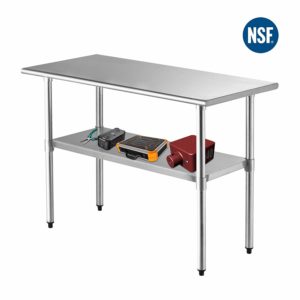SUNCOO NSF Stainless Steel Table 48"x24"Commercial Prep Table Heavy Duty Garage Worktable Workbench Industrial Restaurant Food Preparation Work Table for Shop