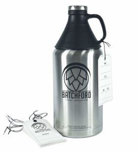 Batchford 64 oz Double Wall Stainless Steel Vacuum Insulated Growler with Writable Label Tags