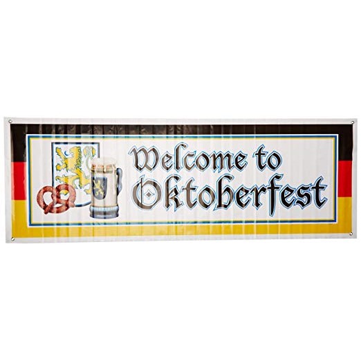 Beistle 57643 Welcome to Oktoberfest Sign Banner, 5-Feet by 21-Inch 